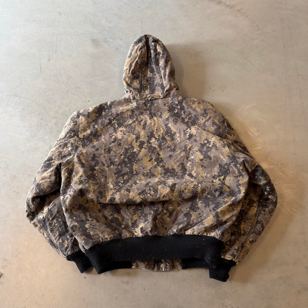 Vintage big smith digital camo zip up Sherpa lined canvas work jacket - Picture 3 of 5